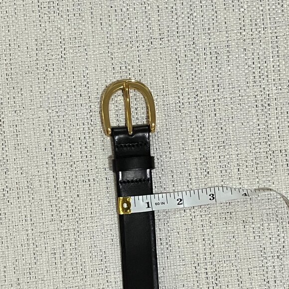 J. Crew Classic Belt in Italian Leather in Black with Gold Buckle Size Small F95 - Picture 7 of 9